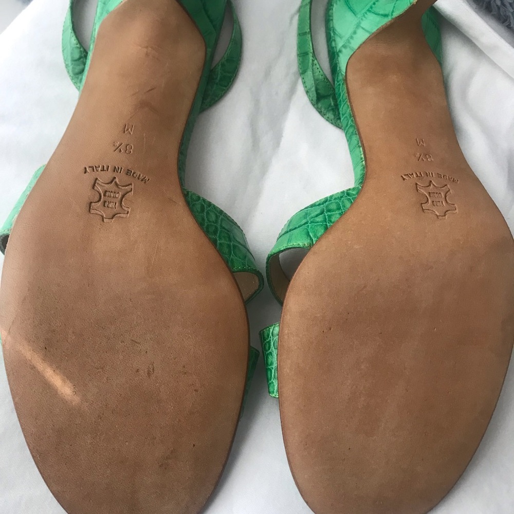 Isaac Mizrahi Emerald Green Croc-Embossed Slingback Heels - Picture 4 of 8